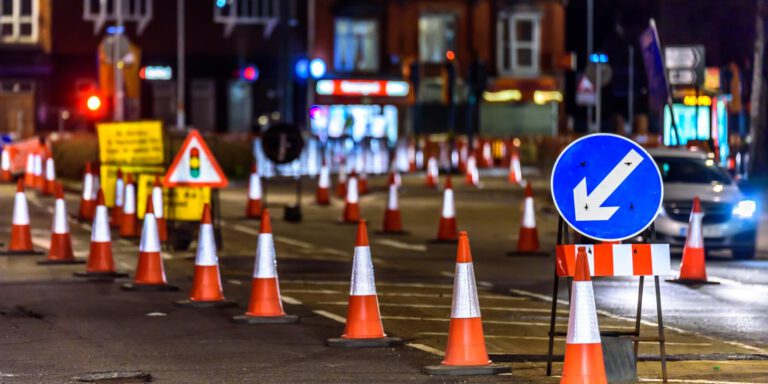 Roadwork safety signs
