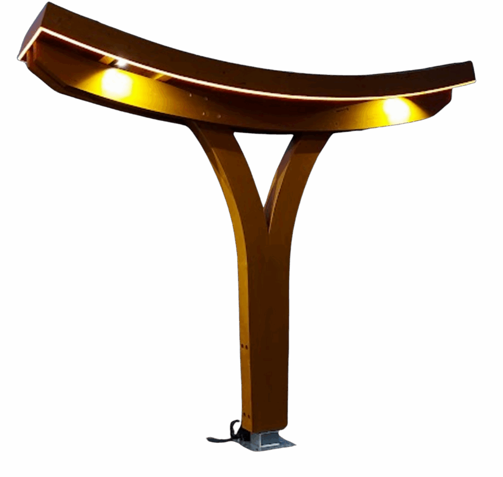 EV Timber Eco Canopy at night